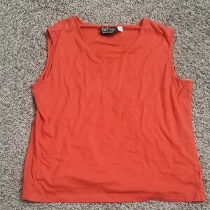Bob Mackie Women's Red-orange XL Sleeveless Top